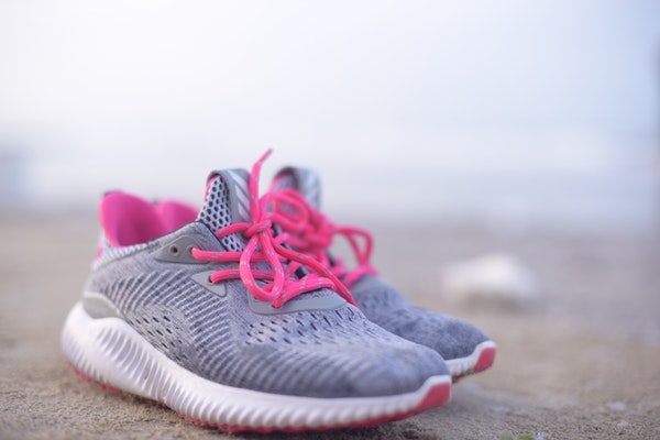 stock image of women's pair of sneakers