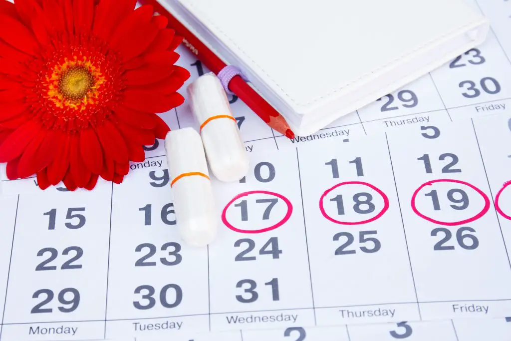 period tracking with a calendar