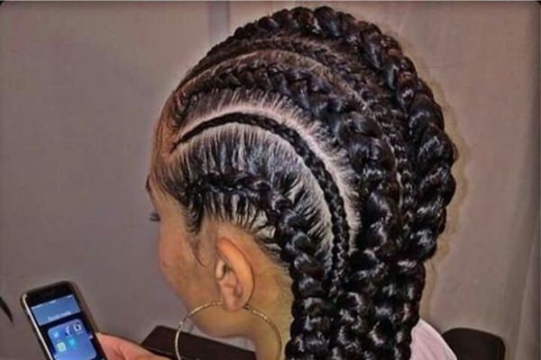 The big Cornrow Braids are bold and stylish.